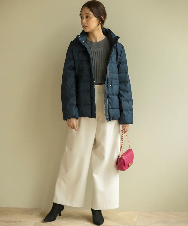 組曲 【手洗い可】ELENAスパンコールドルマン ニット チャコールグレー系