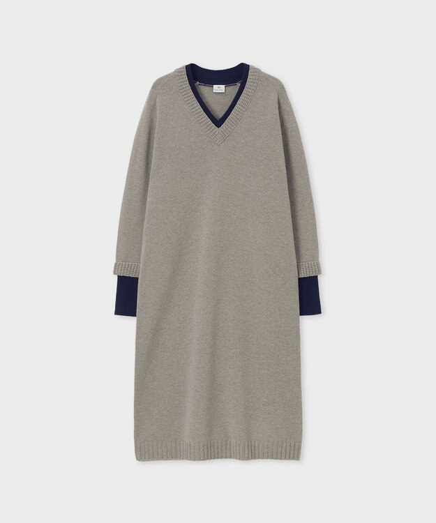 Paul Smith レイヤードディテール ニットワンピース グレー