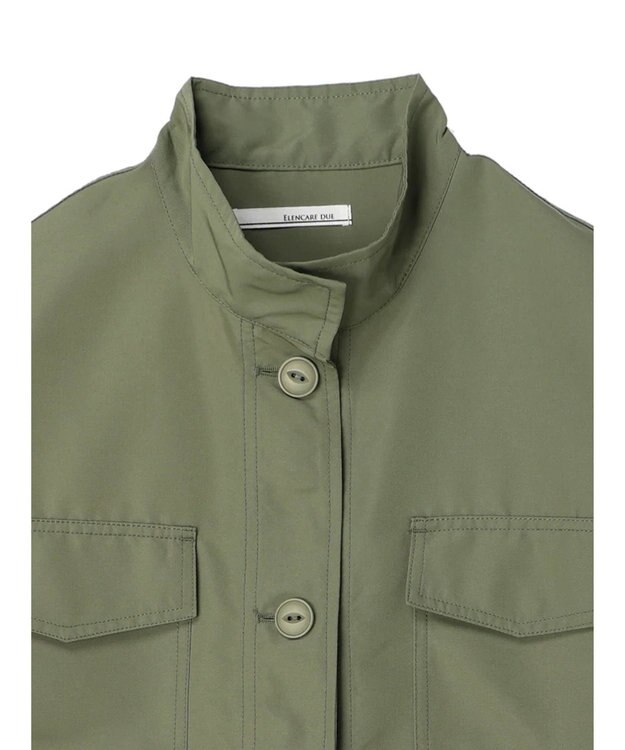 Green Parks ・ＥＬＥＮＣＡＲＥ　ＤＵＥスタンドカラーミリタリーベスト Khaki