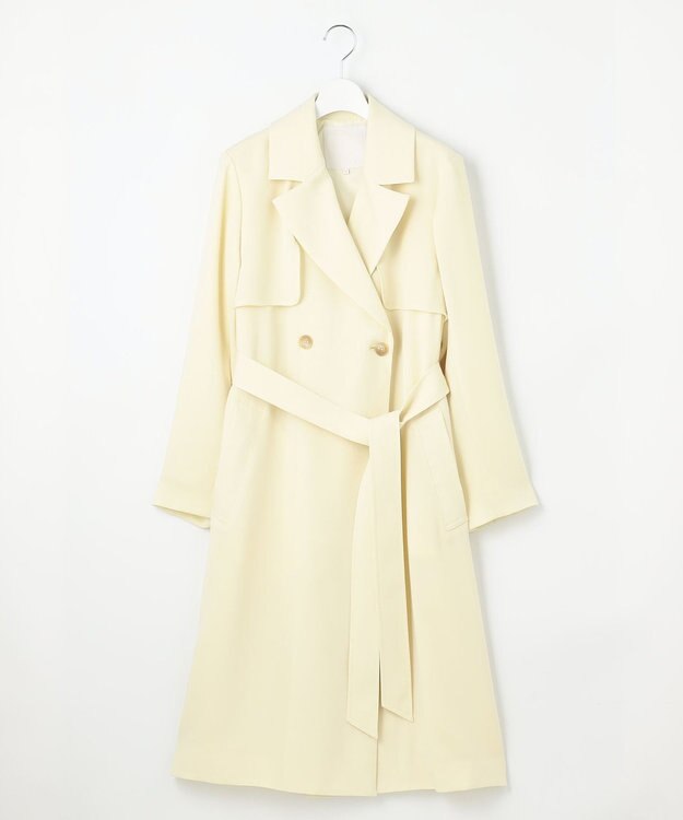 自由区 L トロトレンチロング丈 コート ライトイエロー系