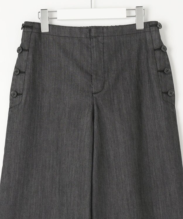 J.PRESS LADIES L 【洗える】T/C DENIM セミワイド パンツ ブラック系