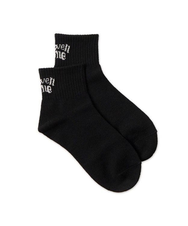 WEGO バックロゴアンクルソックス ブラック