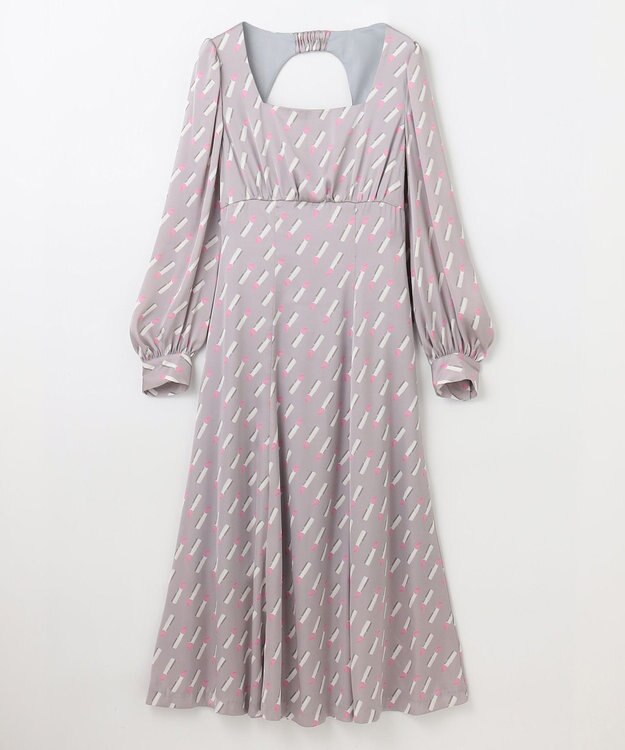 GRACE CONTINENTAL バックシャンリップドレス グレー