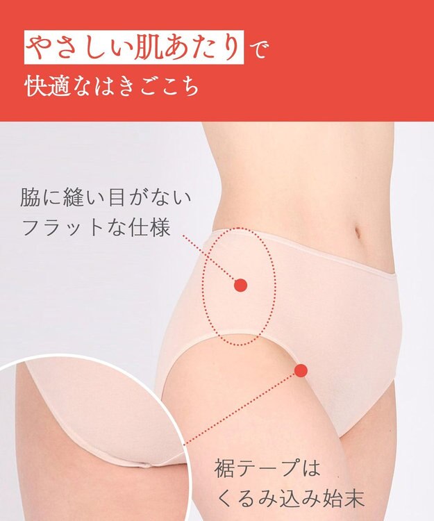 Wing ショーツ 【綿の贅沢 オーガニック】 はきこみ丈ふかめ EC3000 ウイング／ワコール ピーチ