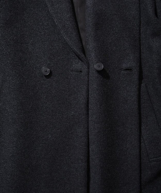 ATON BOMOU MELTON | ショールカラーコート CHARCOAL GRAY