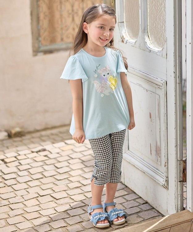 ANY KIDS 【温度で色が変わる】接触冷感 しろくま ミラクルプリント Tシャツ サックスブルー