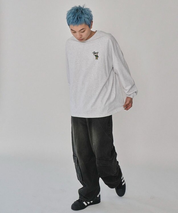 WEGO 【ユニセックス着用ITEM】別注BENDAVISワンポイントT（LS） アッシュグレー