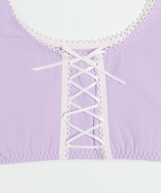 WEGO 【ハーフトップ＆ショーツセット】Liliane　Ciel　　レースアップリボン ライトパープル