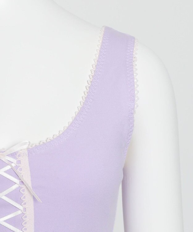 WEGO 【ハーフトップ＆ショーツセット】Liliane　Ciel　　レースアップリボン ライトパープル