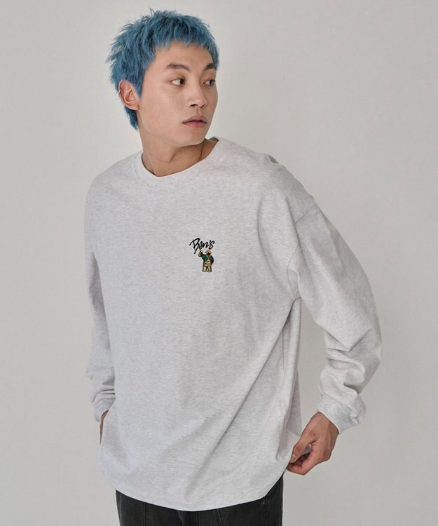 WEGO 【ユニセックス着用ITEM】別注BENDAVISワンポイントT（LS） アッシュグレー