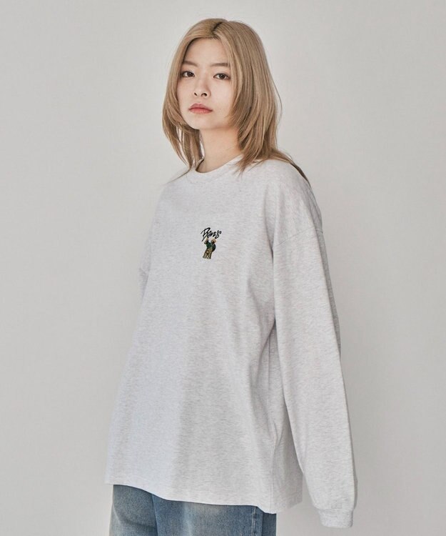 WEGO 【ユニセックス着用ITEM】別注BENDAVISワンポイントT（LS） アッシュグレー