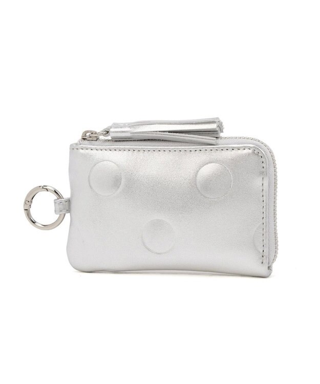 UNBILLION ペルケ perche / ドット型押し・ジャバラカマルチケース シルバー