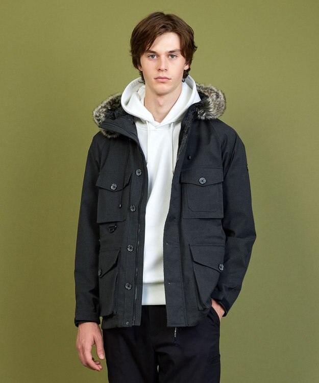 JOSEPH ABBOUD MOUNTAIN 【撥水/ライナードッキング対応】スライバー カモフラージュコンビ パーカー グレー系