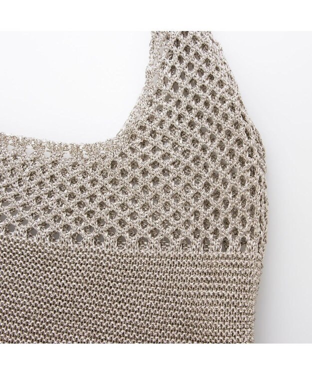 UNBILLION カシュカシュ cachecache / メタリック糸ホーボーバッグ シルバー