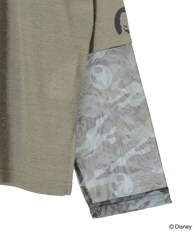 Green Parks ナイトメア／袖シアーＴシャツ Khaki