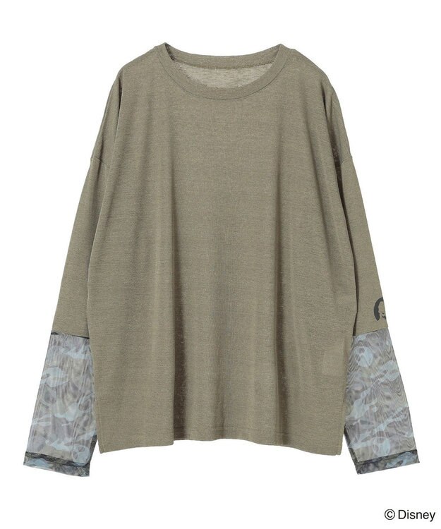 Green Parks ナイトメア／袖シアーＴシャツ Khaki