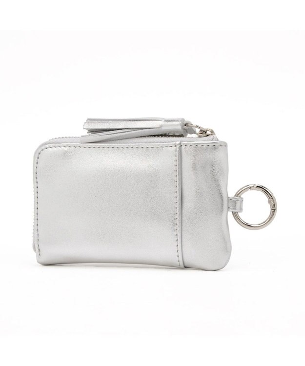 UNBILLION ペルケ perche / ドット型押し・ジャバラカマルチケース シルバー