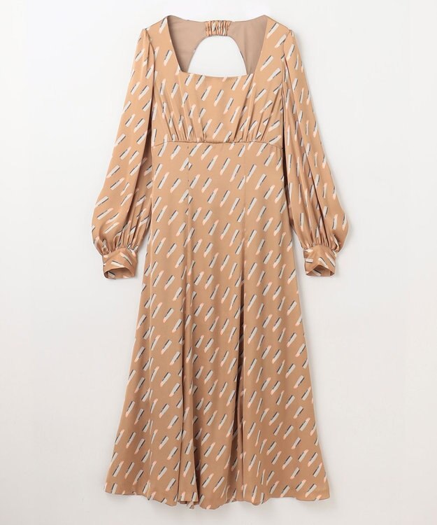 GRACE CONTINENTAL バックシャンリップドレス ベージュ