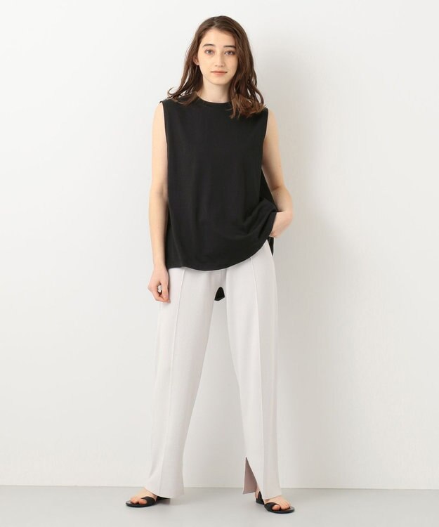 #Newans 【洗える】バックシャンデザインカットソー ブラック系