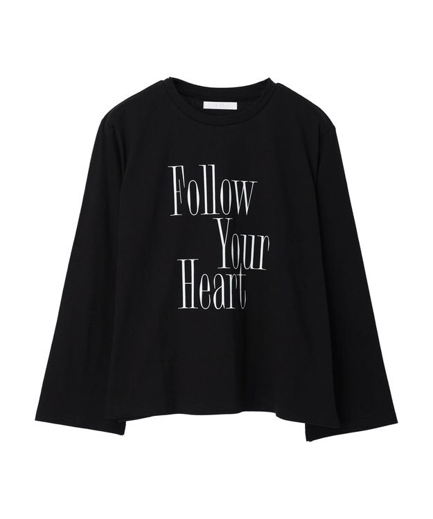 Green Parks ・Ｐｅｔｉｔ　Ｆｌｅｕｒ　ロゴｐｔフレアスリーブロンＴ Black