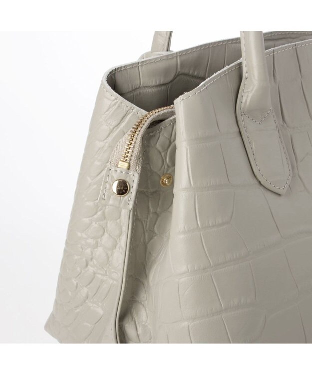 UNBILLION ペルケ perche / WEB直営限定・牛革ユーティリティ・2wayトートバッグS クロコグレー