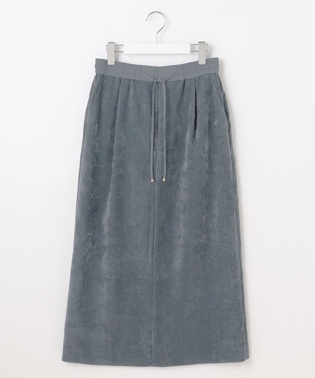 自由区 L 【17号サイズまで展開・SHIHOさん着用】ソフトコーデュロイ スカート ダルブルー