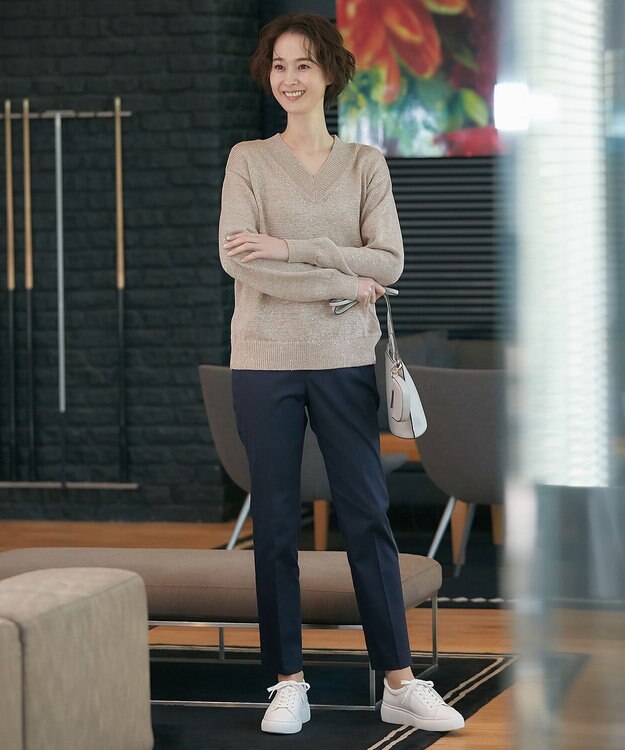 自由区 【接触冷感・吸湿・速乾・XXSサイズあり】COOLMAX テーパードパンツ ネイビー系