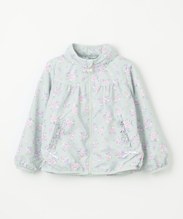 ANY KIDS 裾ペプラム 花柄 ブルゾン ミント系