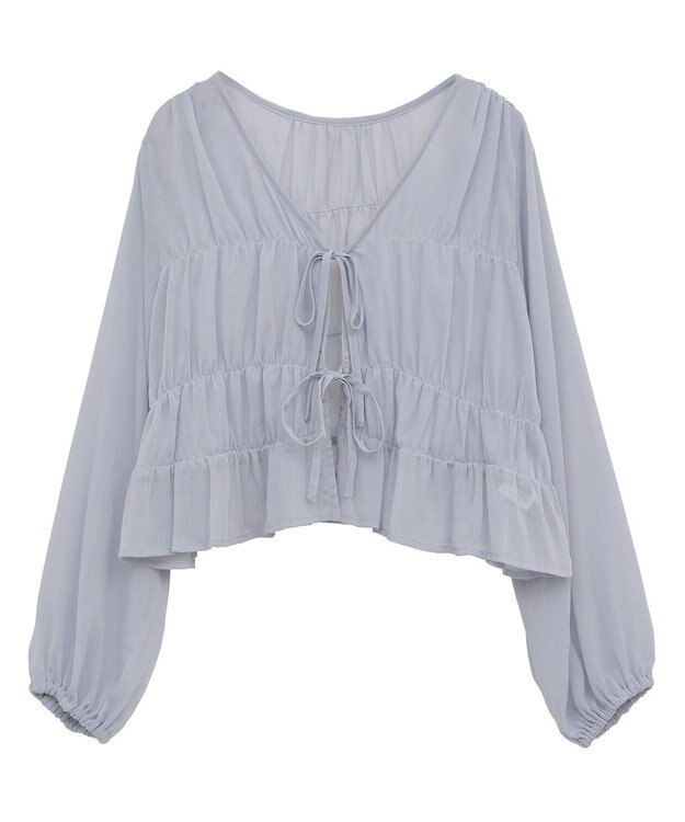 earth music&ecology ＳＥＴ２点シアーシャーリングブラウス＋インナー Blue