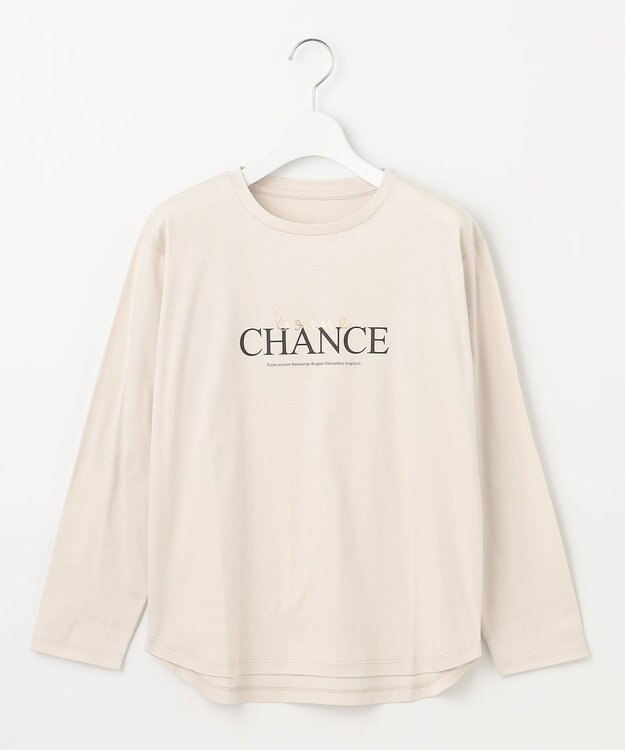 Feroux 【洗える】プリントＴシャツ ベージュ系