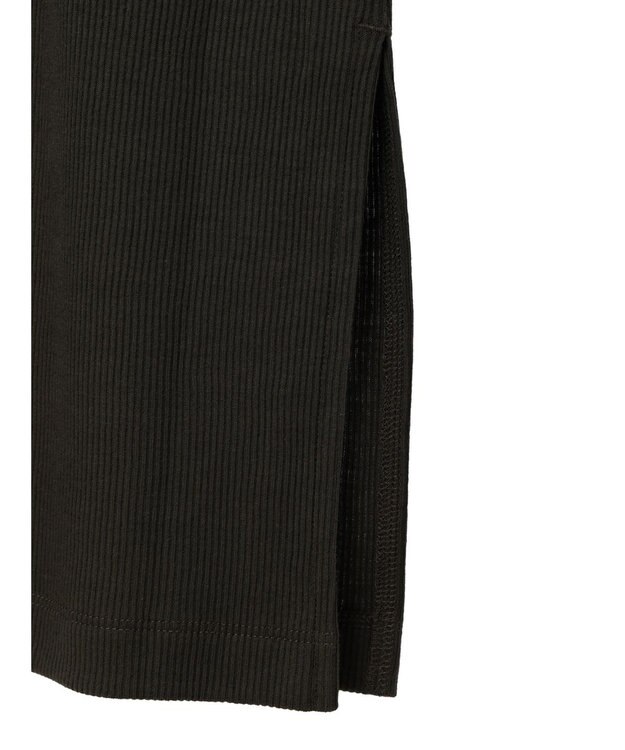 Green Parks リブカットＩラインワンピース Dark Khaki