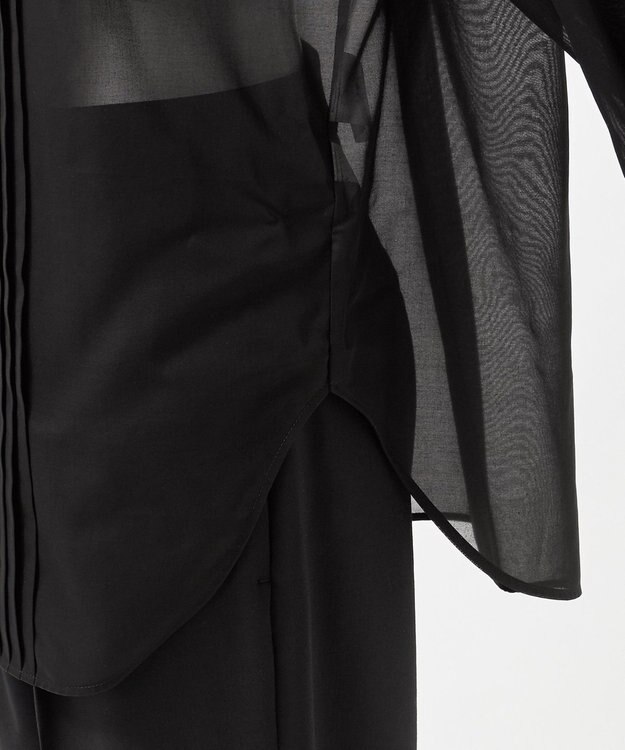 23区 L 【エステータ】コットンオーガンジー ドレスシャツ ブラック系