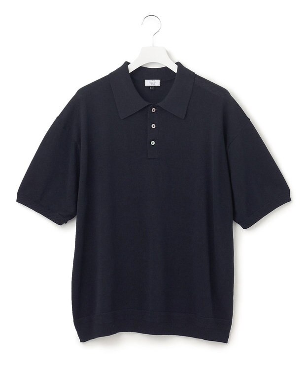 J.PRESS YORK STREET 【UNISEX】リラックス ニットポロシャツ ネイビー系