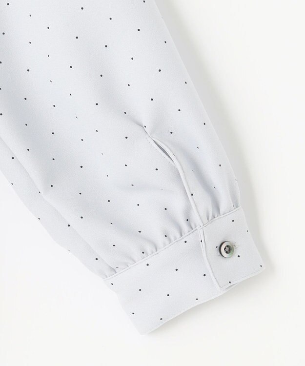 J.PRESS LADIES 【洗える・吸水速乾】 ライトアムンゼンドットPT リボン ブラウス サックスブルー系5