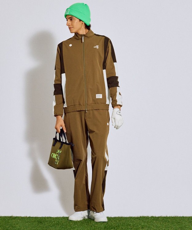 PW CIRCULUS 【ストレッチ素材】【MEN】トラックジャケット ゴルフ カーキ系