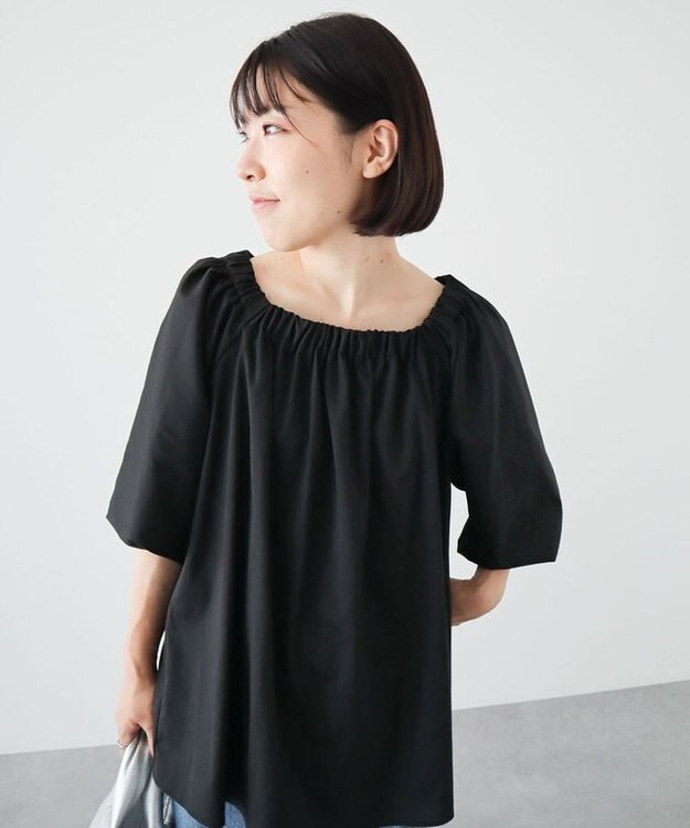 Green Parks ２ｗａｙバルーンスリーブブラウス Black