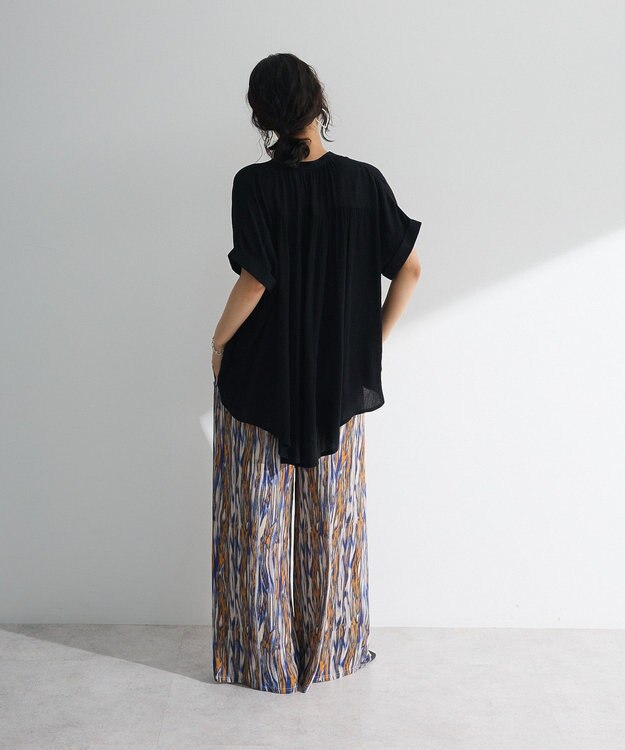 Green Parks Ｉ　レーヨンクレープブラウス Black