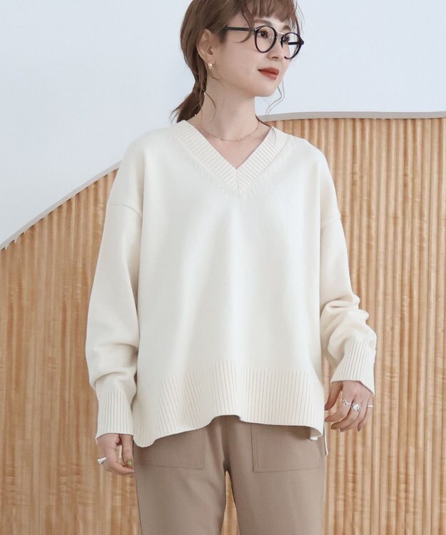 AMERICAN HOLIC Ｖネックニットプルオーバー Ivory