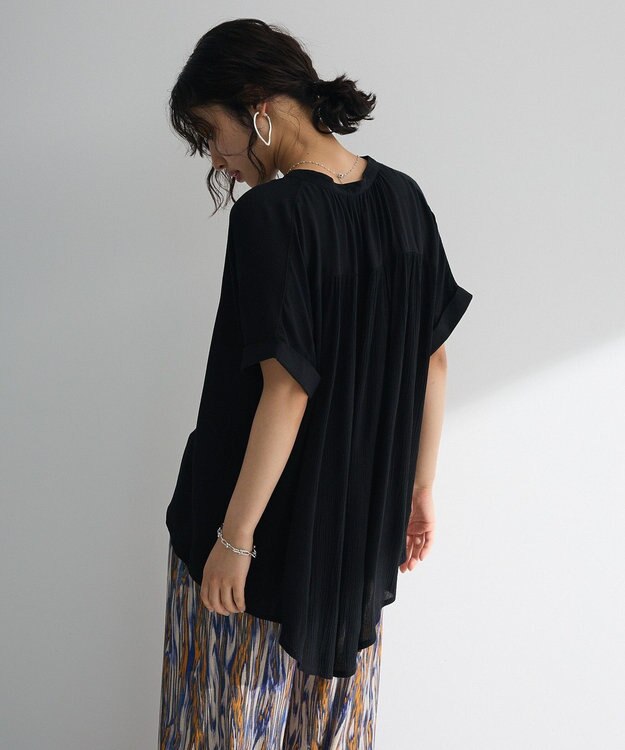 Green Parks Ｉ　レーヨンクレープブラウス Black