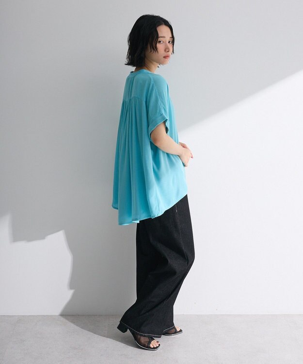 Green Parks Ｉ　レーヨンクレープブラウス Black