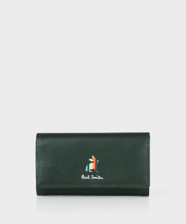 Paul Smith マーケトリーストライプラビット キーケース ダークグリーン