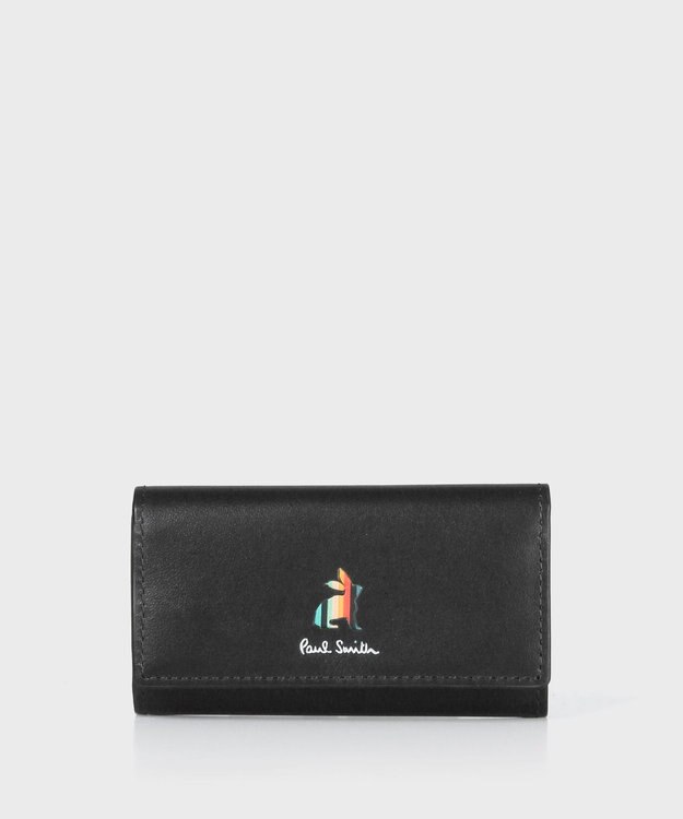Paul Smith マーケトリーストライプラビット キーケース ブラック