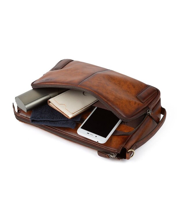 ACE BAGS & LUGGAGE LO HOMME PRESSE アルカイック 本革 日本製 ショルダーバッグ 横型 71883 ロ・オム・プレッセ ブラウン