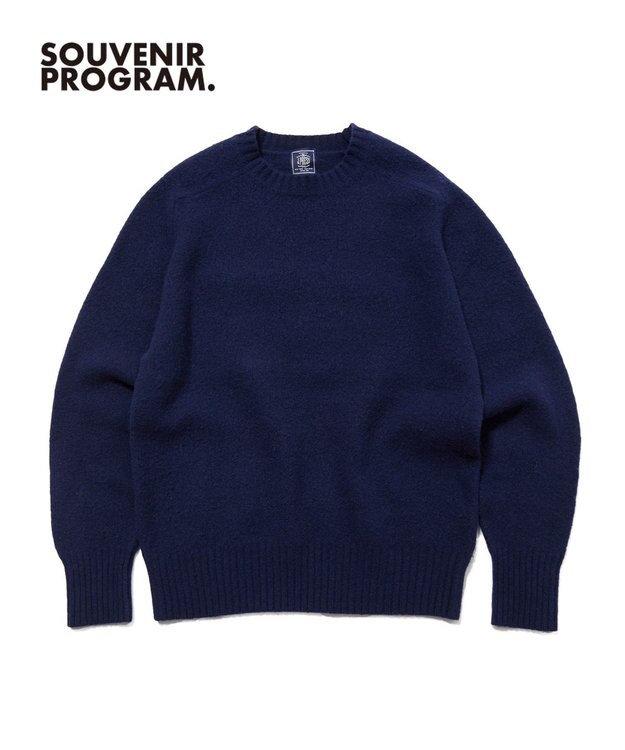 J.PRESS MEN 【J.PRESS ORIGINALS】【UNISEX】Shaggy Saddle Crew Neck Sweater ネイビー系