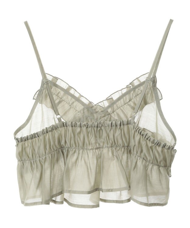 Green Parks ＳＥＴ２点フリルビスチェ＋シャツチュニック Light Green