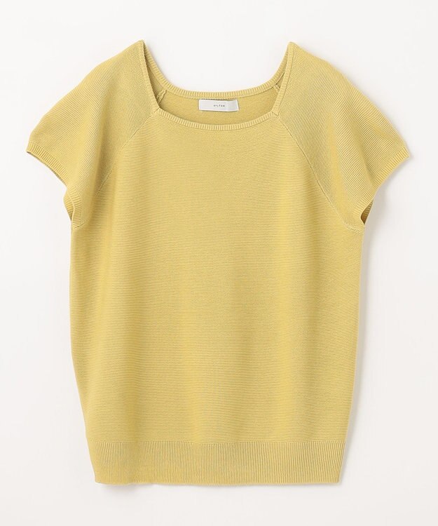 ANY 【洗濯機可能/アンチピリング/UVケア】アクリルガータースクエアニット イエロー