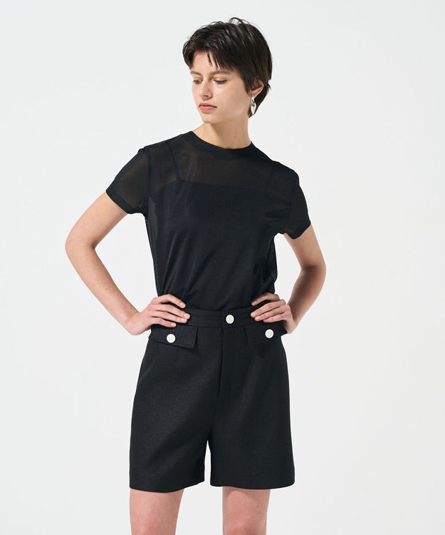 GRACE CONTINENTAL シアークルーカットトップ ブラック