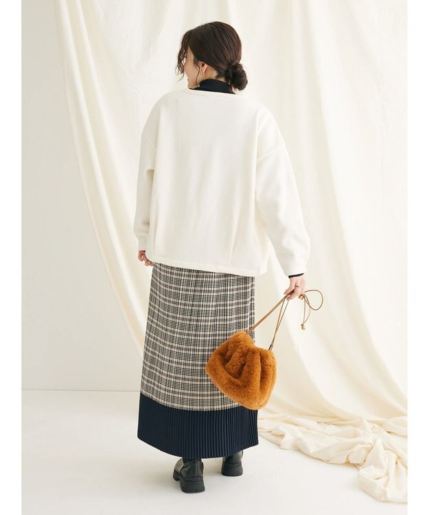 CRAFT STANDARD BOUTIQUE 裏起毛リングドットカーディガン Ivory