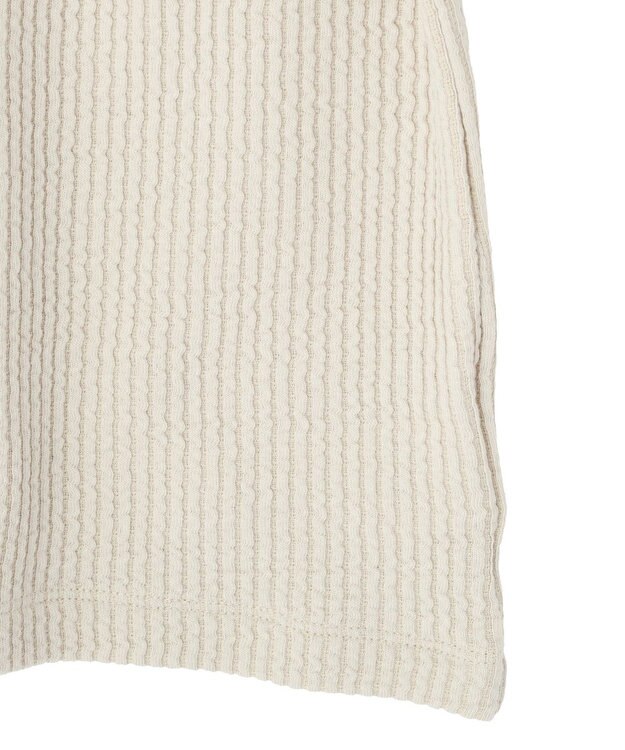 earth music&ecology 【予約】アシメ釦ツイストテレコカットソー ベージュ