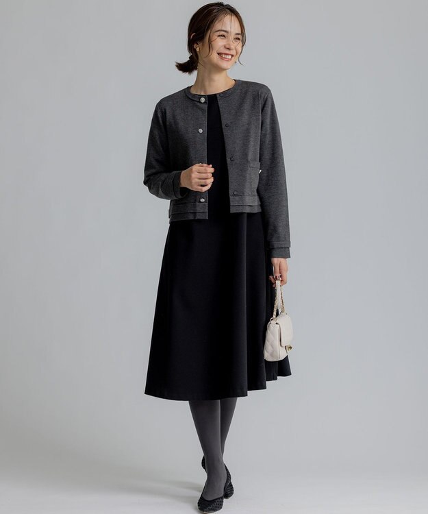 組曲 ビジューニット カーディガン グレー系